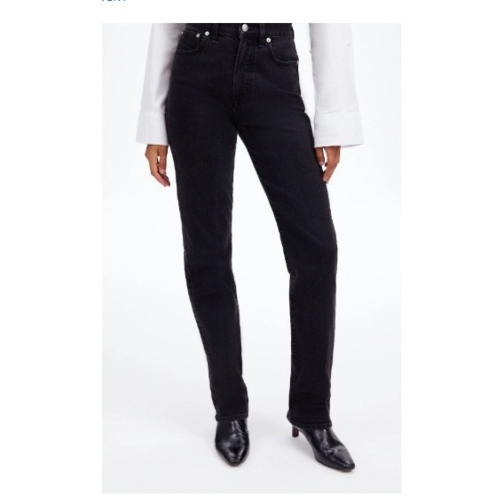 Madewell The 90s Straight Jeans Womens 30 Black High Rise Denim Casual